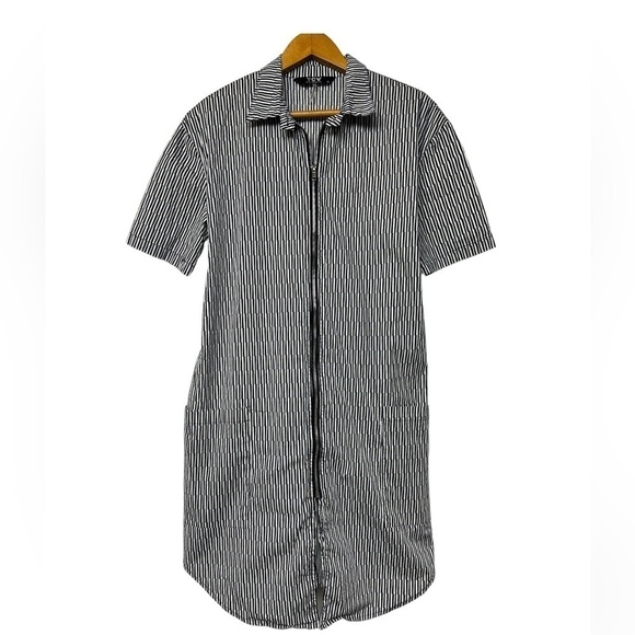 TOV LOS ANGELES Midi Dress Striped Sz 40 M 6-8 Office Work Career empower Women - Picture 1 of 10